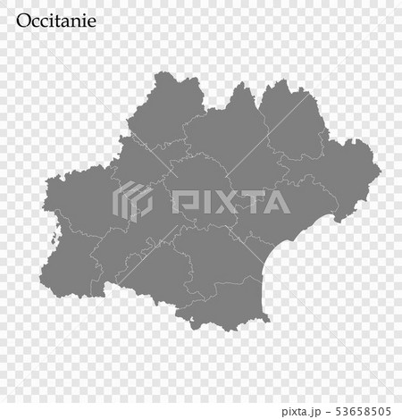 High Quality map region of France 53658505