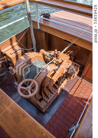 Anchor winch on a forward of the vessel Anchor winch on a forward of the vessel 53659426