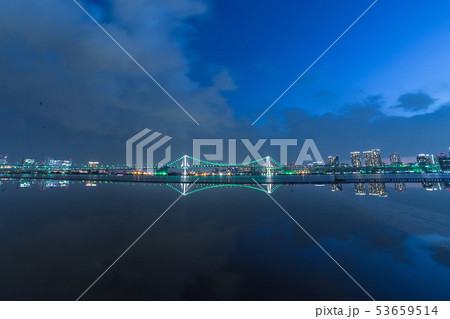 晴海埠頭の夜景　夕日 53659514