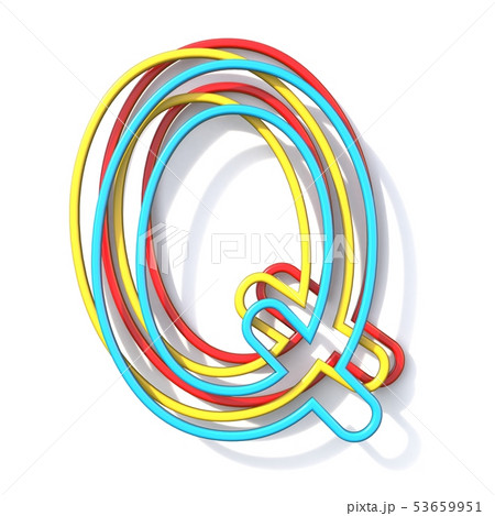 Three basic color wire font Letter Q 3D Three basic color wire font Letter Q 3D 53659951