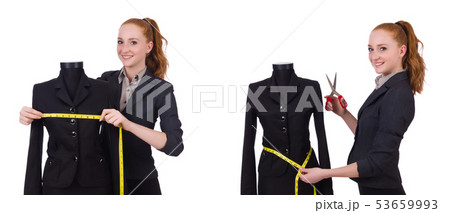Woman tailor isolated on white Woman tailor isolated on white 53659993