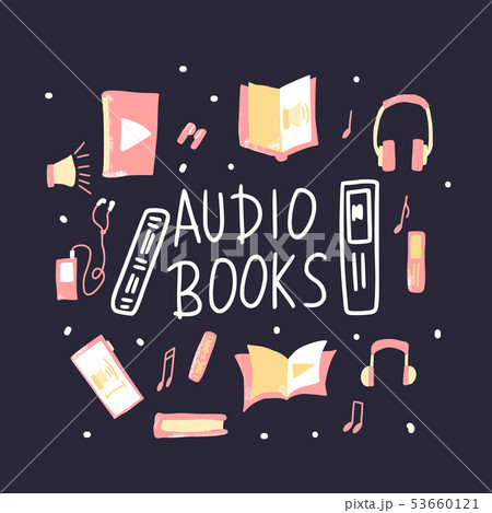 Set of audio books symbols. Vector illustration. Set of audio books symbols. Vector illustration. 53660121