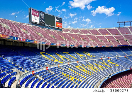 Football stadium Camp Nou interior Football stadium Camp Nou interior 53660273