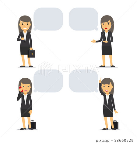 Business woman with speech bubbles Business woman with speech bubbles 53660529