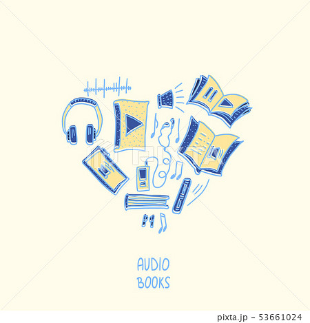 Set of audio books symbols. Vector illustration. 53661024