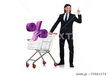 Man in sale and discount shopping concept Man in sale and discount shopping concept 53661374