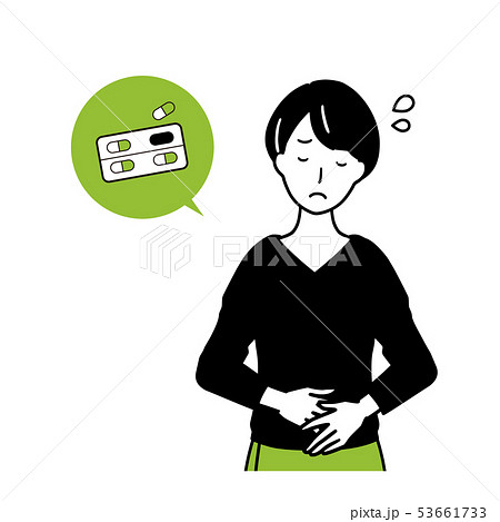 薬を飲もうとする女性 53661733