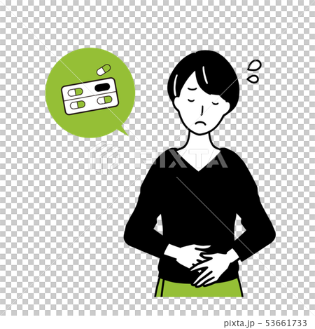 薬を飲もうとする女性 53661733
