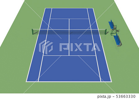 テニスコート ハードコート のイラスト素材 53663330 Pixta