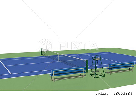 テニスコート ハードコート のイラスト素材 53663333 Pixta