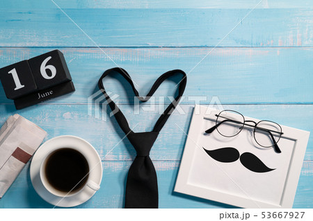 Happy Fathers Day, necktie with a cup of coffee Happy Fathers Day, necktie with a cup of coffee 53667927