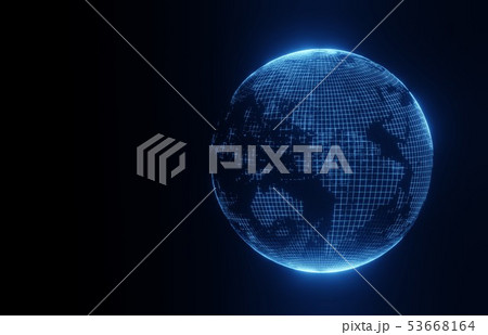 3D planet earth on a black background 53668164