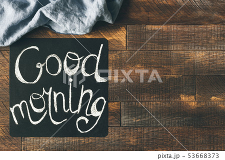 Good morning greeting on blackboard 53668373