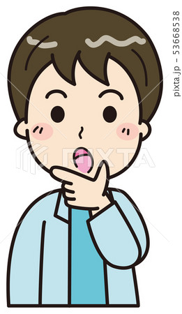 男性　考えるイラスト 53668538