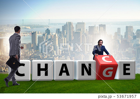 Businessman taking chance for change 53671957