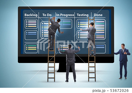 Businessman in agile methods concept 53672026