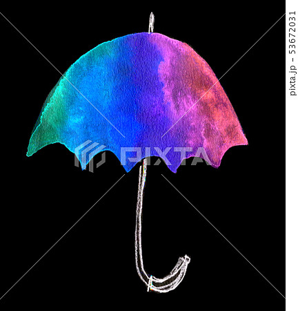 虹 傘 水彩イラストのイラスト素材