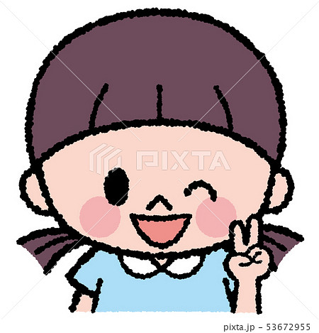 ピース　子ども　イラスト 53672955