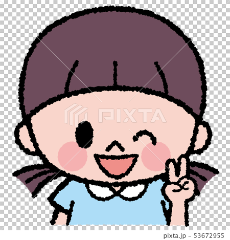ピース　子ども　イラスト 53672955