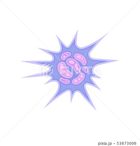 Blue plankton with sharp tentacles. Vector illustration on white background. 53673006