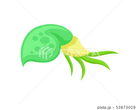 Plankton with a green and yellow body. Vector illustration on white background. Plankton with a green and yellow body. Vector illustration on white background. 53673029