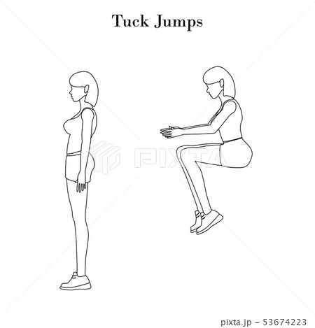 Tuck jumps exercise outline 53674223
