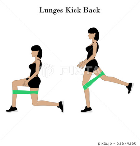 Lunges kick back illustration Lunges kick back illustration 53674260