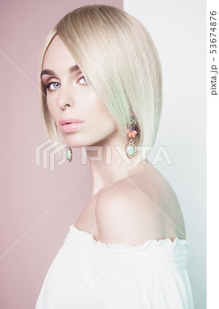 Beautiful sexy blonde with professional classic 53674876