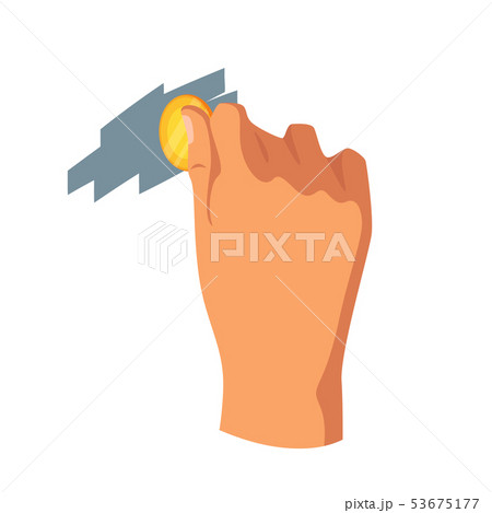 Hand scratching card with coin vector illustration 53675177