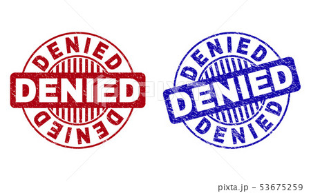 Grunge DENIED Scratched Round Stamps Grunge DENIED Scratched Round Stamps 53675259