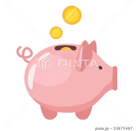 Piggy bank flat vector illustration 53675487