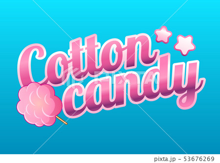 Colorful cotton candy shop logo, label or emblem in cartoon style. Concept for posters, banners Colorful cotton candy shop logo, label or emblem in cartoon style. Concept for posters, banners 53676269
