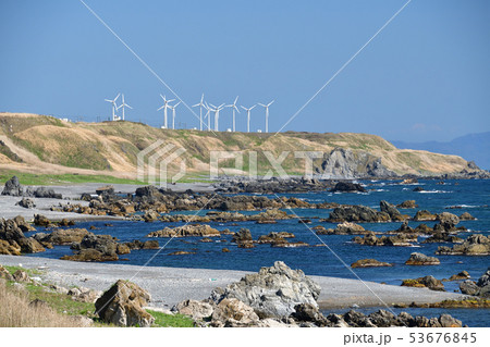 快晴の北海道松前町で折戸浜の春の風景を撮影 快晴の北海道松前町で折戸浜の春の風景を撮影 53676845