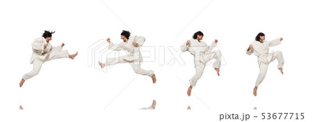 Karate fighter isolated on white 53677715