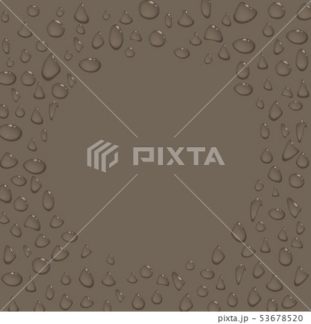 Transparent water drops round frame or border 53678520