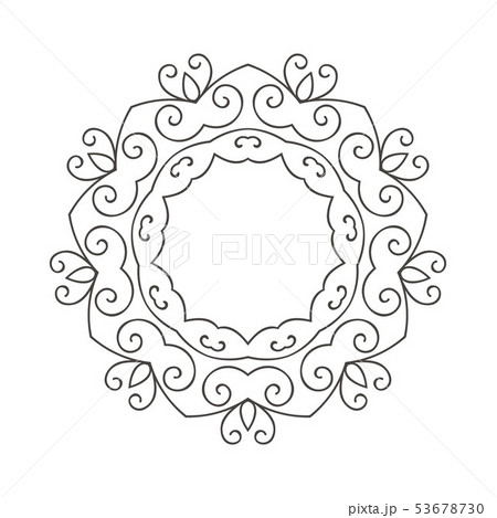 Elegant hand drawn retro floral frame 53678730