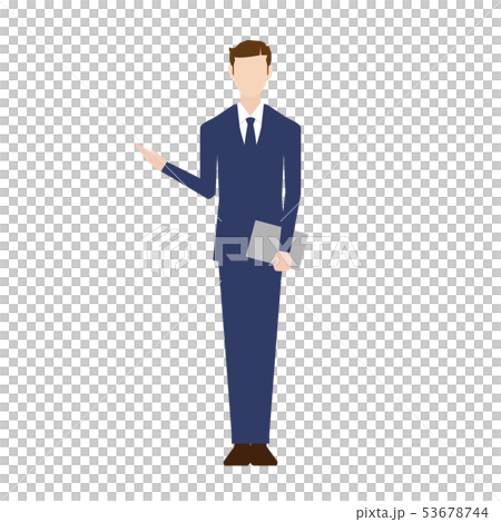 伸展他的右手的商人 伸展他的右手的商人 53678744