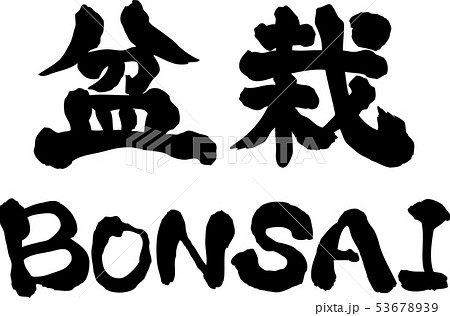 盆栽 Bonsai 文字素材 横書きのイラスト素材