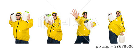 Overweight man isolated on the white 53679006
