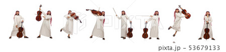 Arab man playing musical instrument Arab man playing musical instrument 53679133