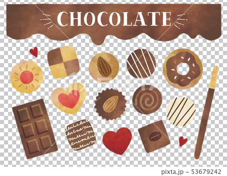 Chocolate and Cookie Watercolor Chocolate and Cookie Watercolor 53679242