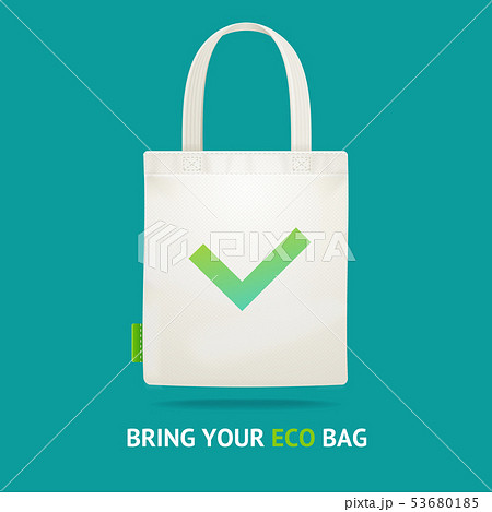Realistic 3d Detailed Use Eco Bag No Plastic Concept. Vector Realistic 3d Detailed Use Eco Bag No Plastic Concept. Vector 53680185