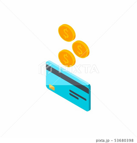 Credit card, Earn Money, Isometric, Flat icon 53680398