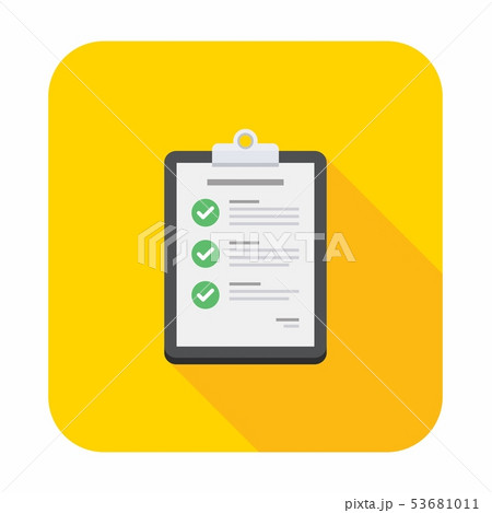 Check list, Clipboard, Vector, Flat icon 53681011