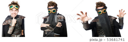 Young funny man in armour suit Young funny man in armour suit 53681741