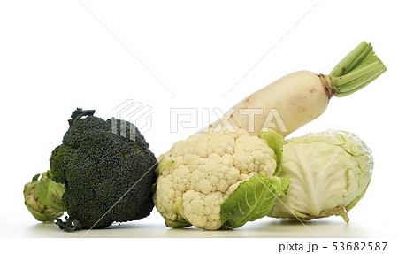 Cabbage, Broccoli, cauliflower, radish white 53682587
