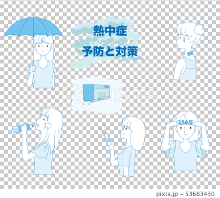 中暑的預防和措施的插圖集 53683430