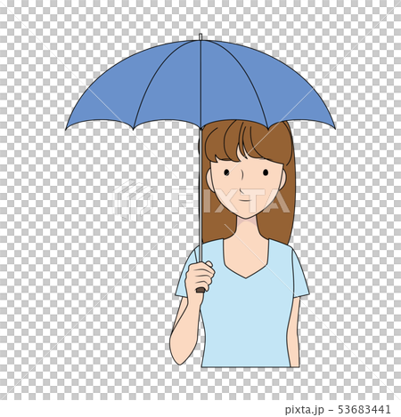 拿著遮陽傘的婦女的例證 53683441