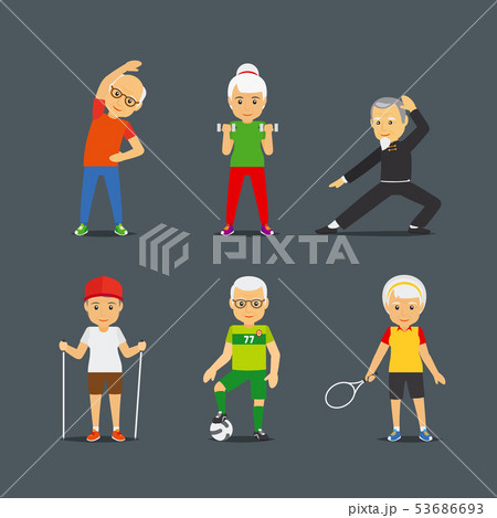 Old people sport lifestyle icons 53686693