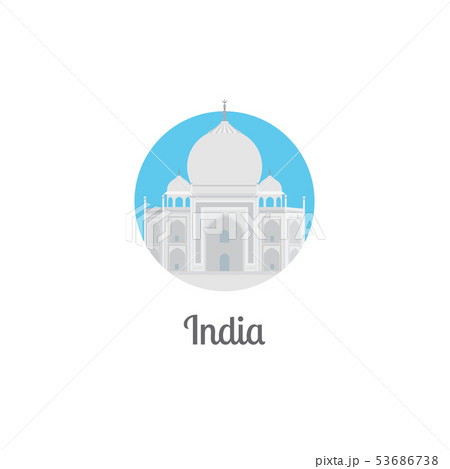 India landmark isolated round icon 53686738